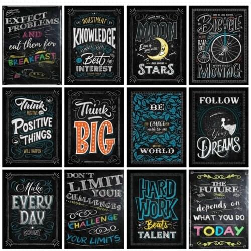 5D DIY Diamond Embroidery Scenic Full Drill Square Diamond Painting Text Rhinestones Mosaic Blackboard Wall Décor Hobbies Crafts