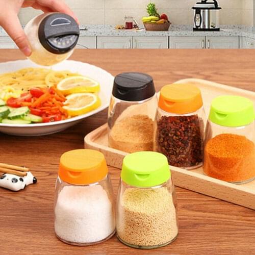 Double-covered Spice jar seasoning jar kitchen condiment box Glass seal seasoning Box Storage Box Cruet Salt Pepper bottle AU338