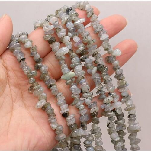 2Strands Natural Stone Beads Irregular Gravel Flash Labradorite Stone Bead For Jewelry Making DIY Necklace Bracelet Accessory