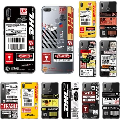 Express Label Bar Code Soft TPU Phone Case for Huawei Honor 9C 9x 8A 8S 8C Y5P 7S 9S 9A X10 30 20 Pro 8X 10 Lite 10i DHL Cover