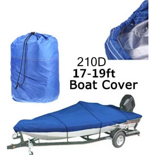 2015 Boat Cover 210D Oxford V-Hull Speedboat Cover 17-19ft High Quality Prevent UV Sunproof Waterproof Blue
