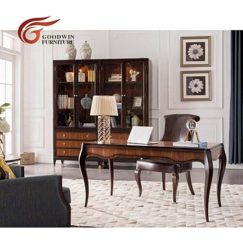 Liriodendron wood study room office table and chair set bureau en bois de la salle d'étude деревянный кабинет кабинет WA511