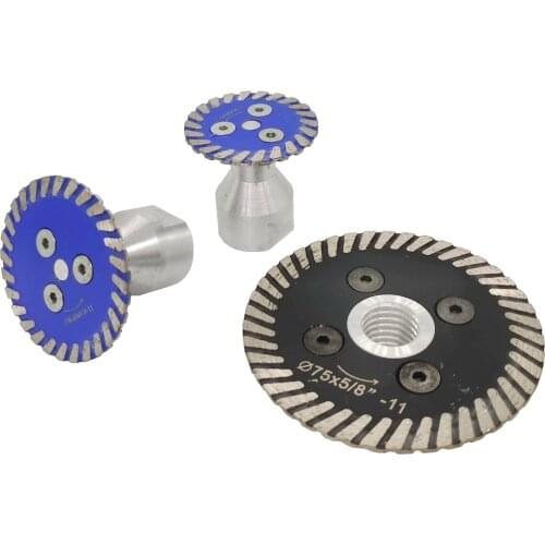 3pcs Mini Diamond Saw Blades Disk 40/50/75 mm for Granite Cutting Carving Tools Turbo Diamond Disc with 5/8-11 Thread Flange