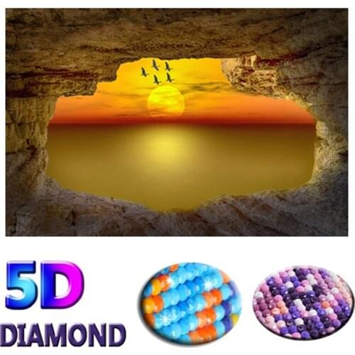 DIY 5D Diamond Mosaic "the sunset" Patterns Handmade Diamond Painting Cross Stitch Kits Diamond Embroidery tool Resin Arts