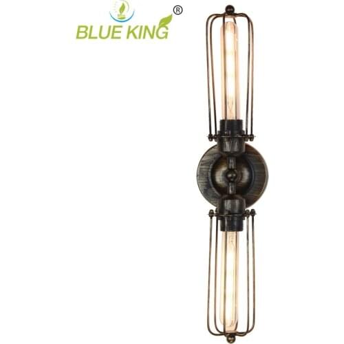 RH LOFT American Stytle Vintage Wall lamp bedroom wall light bar decoration light coffee shop double arms fixture