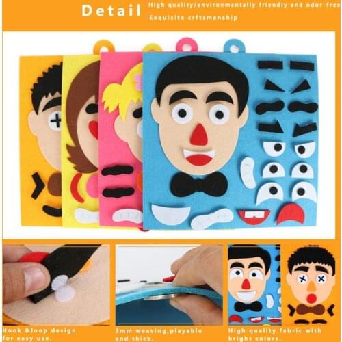 DIY Toys Emotion Change Puzzle Toys 30CM*30CM Creative Facial Expression Kids Educational Toys For Children Learning Funny Set