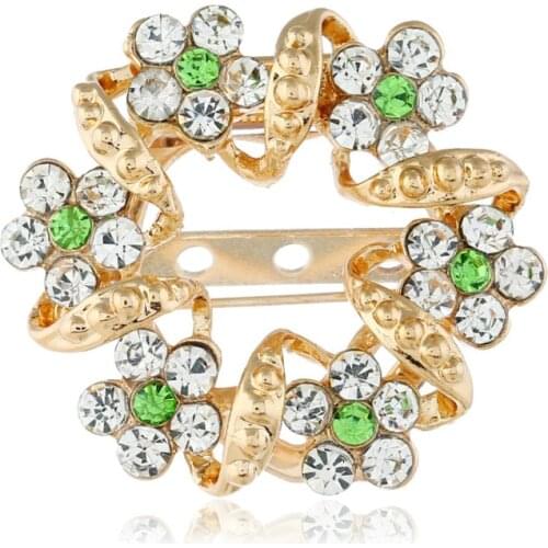 Korean Fashion High Quality Silk Scarf Buckle Rhinestone Multicolor Garland Scarf Buckle Brooch Dual-use