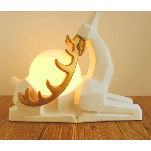 Origami Deer Table Lamp Nordic Home Decor Resin Standing Desk Light for Bedroom Bedside Lamp Modern Led Light Fixtures Luminaire