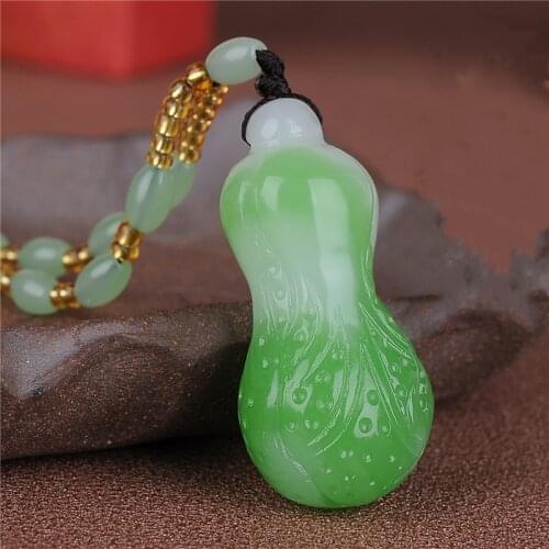 Natural Emerald Green Hand-carved Cabbage Jade Pendant Fashion Boutique Jewelry Men and Women Money Gathering Necklace Gifts
