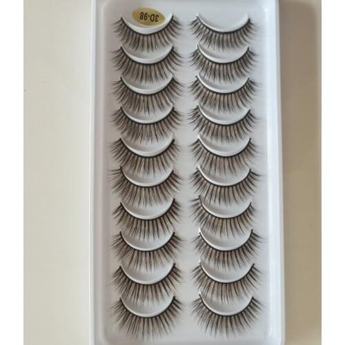 10 pairs 3D Mink Lashes blackl brownFalse Eyelashes soft VFake Lashes Makeup Eyelash Extension Silk Eyelashes