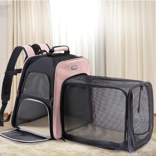 Pet Carrier Cats Backpack Portable Pet Bag Extended Collapsible Cat Dog Bag Breathable Mesh Outgoing Travel Mochila Para Gato