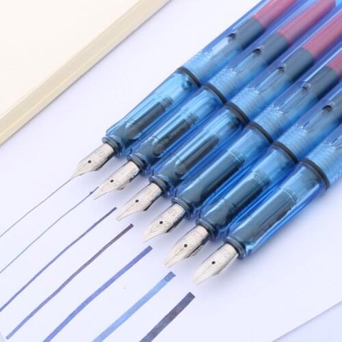 Posture Correction 001 Fountain Pen Plastic Transparent Blue Calligraphy 0.7 1.1 1.5 1.9 2.5 2.9 Office School Supplies Ink Pens