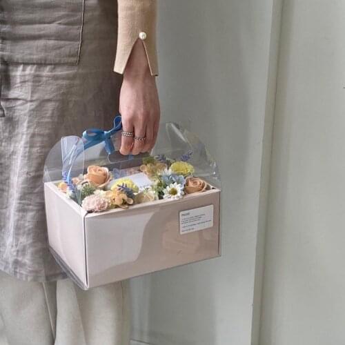 Simple Semi-Portable Box Packaging Flowers Gift Box Mothers Day Gifts Decor Boxes Package Floral Bouquet Box