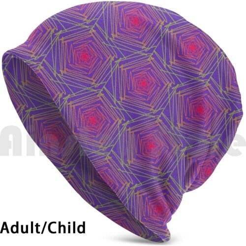 Psychedelic Turtle Beanies Knit Hat Hip Hop Purple Turtle