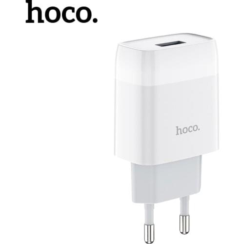Hoco 5V 2.1A USB Wall Charger For iPhone 12 Pro Max Fast Travel Charger EU Plug Phone Adapter For Samsung A51 Xiaomi Mi 10 Mi 11