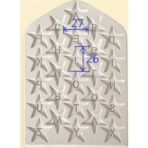 Lovely Pentagram Letters Fondant Cake Decoration Silicone Mold Chocolate Candy DIY Baking Tools