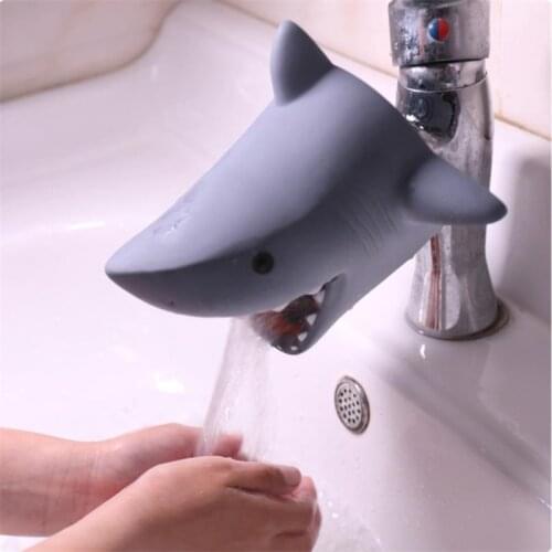 Shark kids water tap Faucet Extender Water Saving Cartoon silicone Faucet Extension Tool Help Children Washing hand water tap