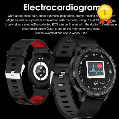 Anti-Fingerprints SmartWatch Sports Watch ECG+PPG electrocardiogram Heart Rate Blood Pressure Test IP68 Waterproof Smart band