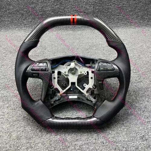 Cuatomized Real Carbon Fiber Sports Steering Wheel Alcantara Leather compatible for Toyota Avalon Camry Corolla Avalon 2010-2012