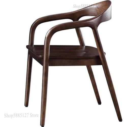 Designer Chair Creative Nordic Solid Wood Simple Hiroshima Kennedy President Chair Leather Dining Chair New Chinese Style Chair