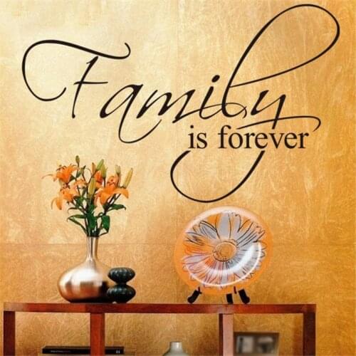 Warmth Quotes Vinyl Wall Decals Family Is Forever Quotes Wall Stickers Removable Decoration Living Room Art Sticker Mural ZA521