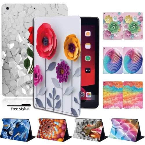 Slim Leather Case for Apple IPad Mini 1/2/3/4/5/ IPad 2/3/4 /Air 1/2/3 /Pro Tablet Stand Protective Case+Free Pen