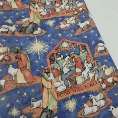 Viaphil 100% Cotton Fabric Brand New Christ Jesus Bible Story Printed Sewing Cloth Dress Clothing Textile Tissue