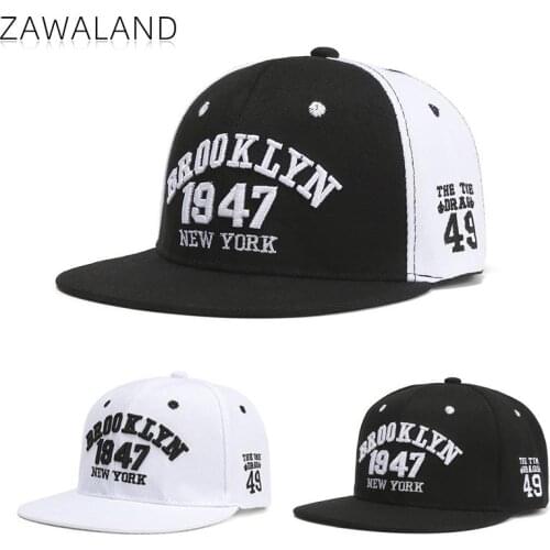 Zawaland Summer Mens Womens Casual Baseball Caps with Letters 1947 Outdoor Casual Flat-Edge Caps Fashion Hip-Hop Sunscreen Hat
