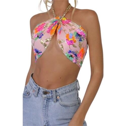 Womens Crisscross Halter Cutout Tank Tops Y2K Sexy Backless Deep V Neck Camis Strappy Tie Back Strip Basic Floral Vest Summer