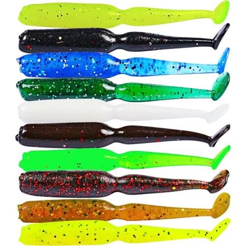 10pcs/set Swimbait Fishing Lure 3.5g/1.5g 55mm/75mm Artificial Silica Gel Soft Bait Bass 3D Eyes With Hook Waterproof Wobbler