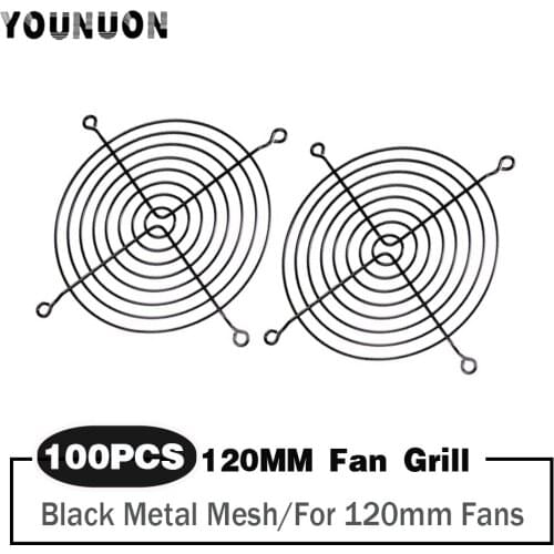 100 Pieces 120mm 12cm CPU Computer Fan Black Iron Grill Cover Metal Grill Finger Guard for 120x120mm cooling Fan