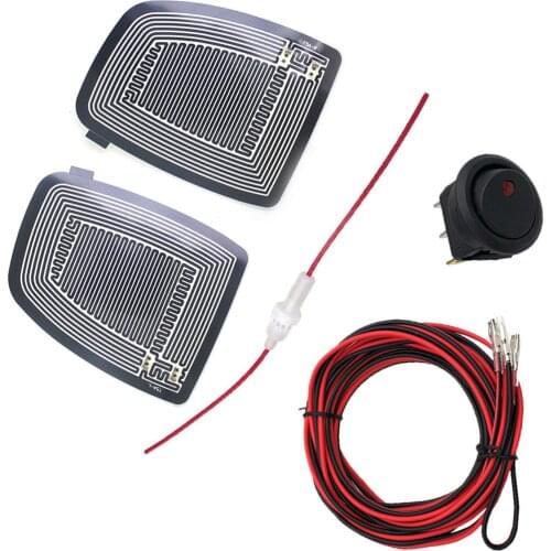 2PCS Vehicle Glass Rear-view Mirror Heated Pad Defoggers Car Accessories Side Mirror Remove Ice Rain DC 12V