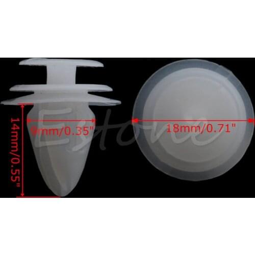 20 Pcs Universal 9mm Car Hole White Plastic Rivets Fastener Door Fender Bumper Clip