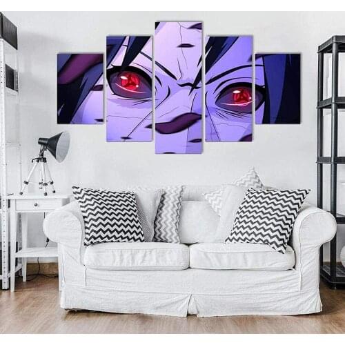 5 Piece Wall Art Canvas Anime Manga Pictures Ninja Write Wheel Eye Posters Modern Home Decor Living Room Decoration Paintings