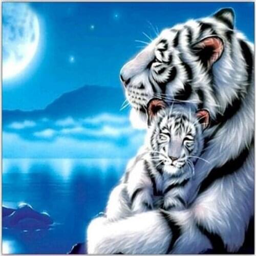 5D DIY New Home Decor Diamond Painting Cross Ctitch Kit Animal Tiger Pattern Wall Sticker Mosaic Diamond Embroidery Painting