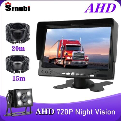 7 Inch AHD Car Monitor Rear View Camera Aviation Head Waterproof 12-24V Reverse Image 4 Pin hd mirror cam Harvester Truck Bus TV