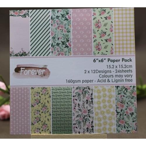 AlinaCraft 24 sheets 6"X6" forever pattern paper Scrapbooking paper pack handmade craft paper craft Background pad