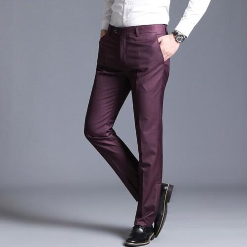 Suit pants men Straight Business Pants solid slim work pants man Social Trousers dress Pantalones Hombre Korean Style Size 29-38