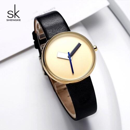 Shengke Creative Quartz Watches Women Simple Fashion Wrist Watch Montre Femme 2019 SK Women Casual Leather Watches #K0086
