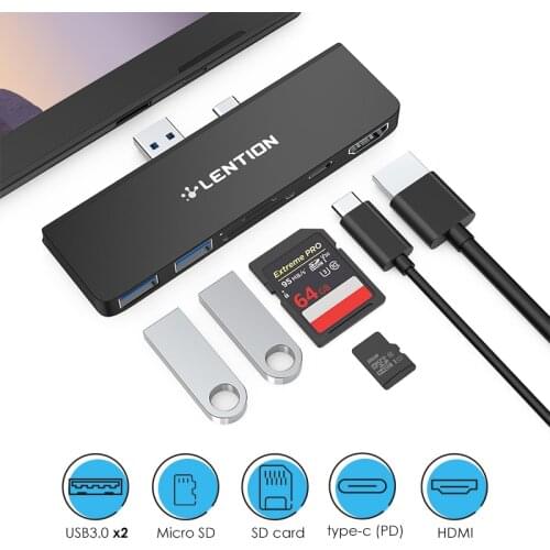 USB 3.0 HUB Multi USB to USB3.0 Port HDMI SD/TF Docking Station for Microsoft Surface Pro 7 Splitter Adapter PD charging port