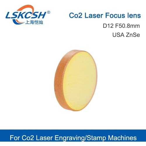 LSKCSH USA CVD ZnSe focus Lens Dia, 12mm FL 50.8mm 2'' for Co2 laser stamp engraving machines K40 40W 300*200mm wholesale