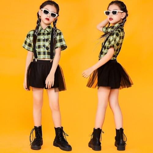 Girls Jazz Dance Costumes Children Loose Hiphop Outfits Modern Dance Clothes Street Dance Wear Performance Rave Clothes DN9382