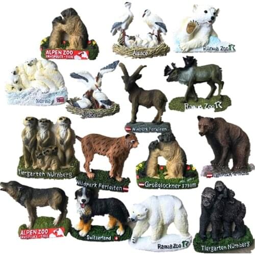 New Handmade Painted Alpen Zoo 3D Fridge Magnets Tourism Souvenirs Refrigerator Magnetic Stickers Gift