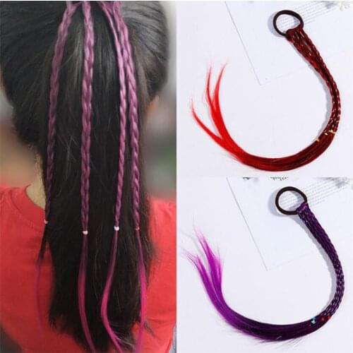 New Cute Girls Elastic Hair Rope Rubber Bands Braides Hair Accessories Wig Ponytail Hair Ring Kids Twist Braid Rope