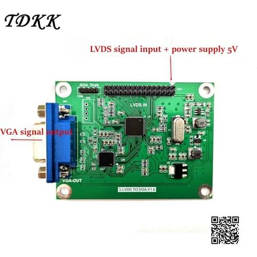 LVDS to VGA Adapter Board Lvds to Vga Output Supports Multiple Resolution 720P/1080P