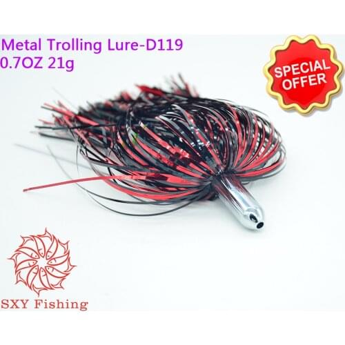 SXY FISHING D119 Metal copper head Bait Trolling Bait Deep sea bait Metal Sea Fishing Reflective strip metal bait