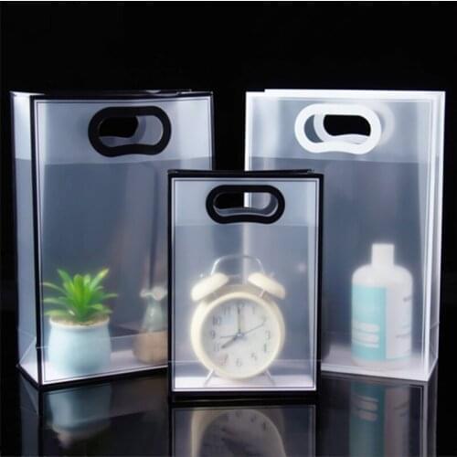 3Sizes Clear Tote Waterproof Bag PVC Transparent Shopping Bag Shoulder Handbag Environmentally Travel Storage Bag Shoes Bags