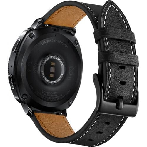 Newest Genuine Leather Watch Band for Samsung Gear Sport S2 Classic Smart Watch Band for HuaWei Watch 2 20mm Watchbands