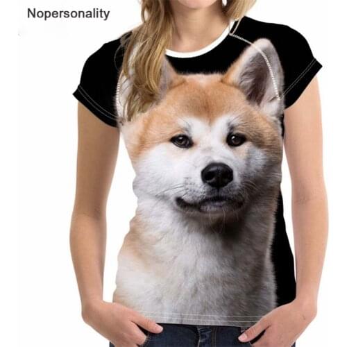 Nopersonality Shiba Inu Cute T Shirts for Women Teenager Girls Cartoon Dogs Printing T-shirt Fashion Ladies tshirts Female Tees