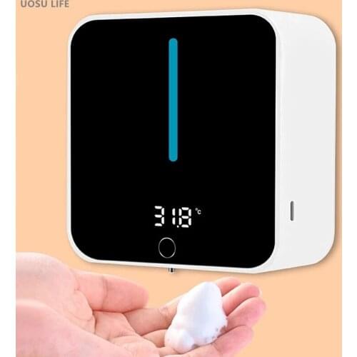 UOSU LIFE New automatic induction foam soap dispenser LED disinfector soap dispenser 400ml non-contact bathroom accessories